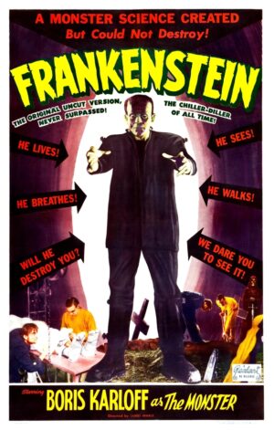 Frankenstein (1931), One Sheet (27'' x 41'') R-1951.