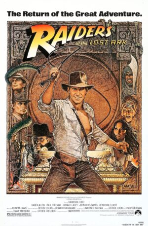 Raiders of the Lost Ark (1981), One Sheet (27'' x 41'') R-1982, Richard Amsel Artwork.